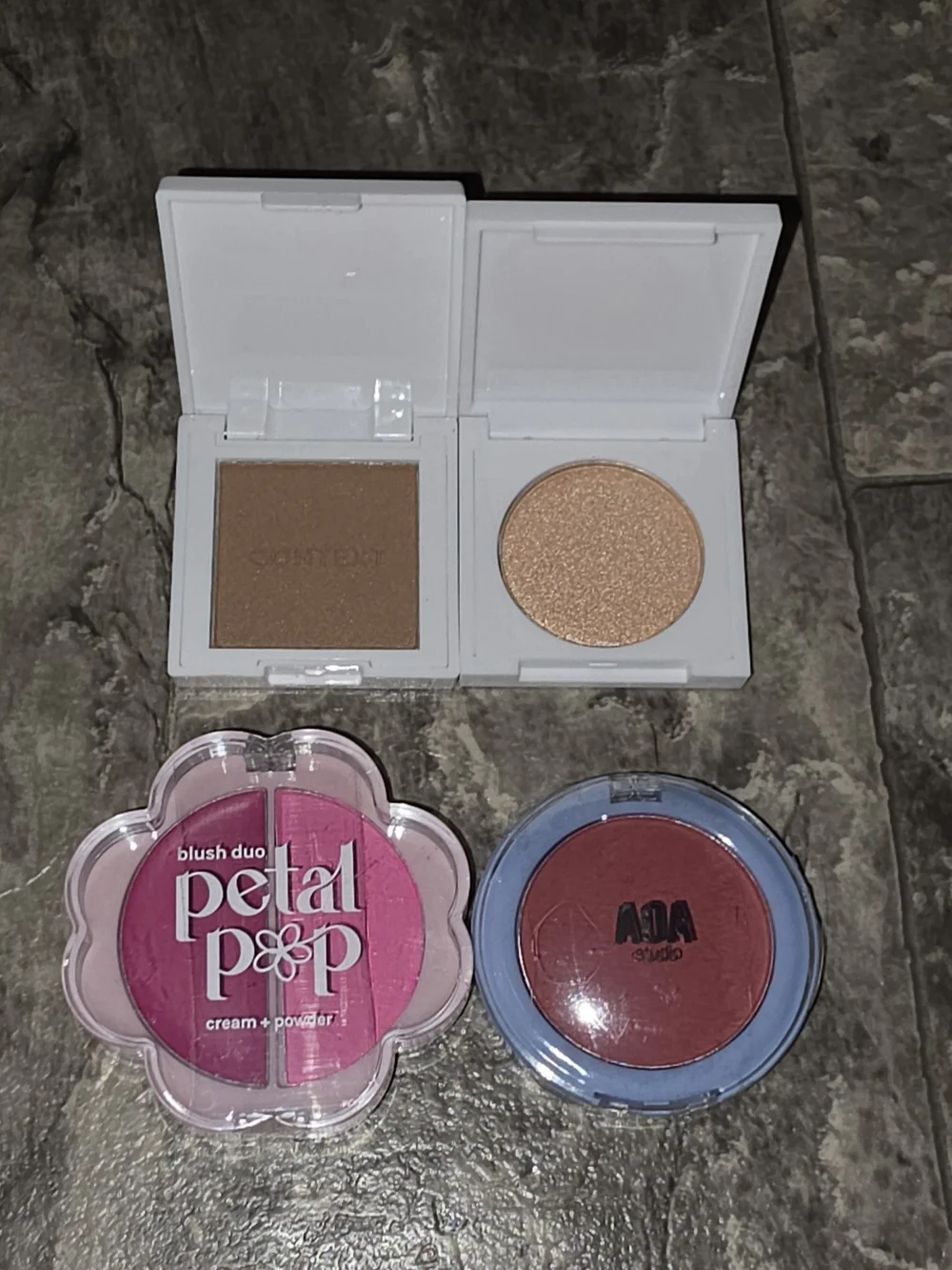 Context Bronzer, Just Ximena Highlighter, AOA Studio Blushes BNIB